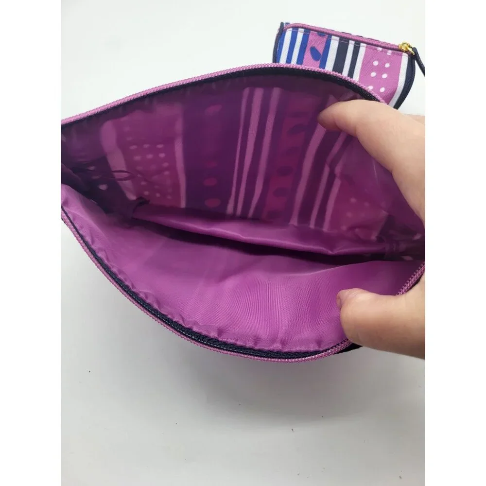 Estee Lauder Cosmetic/Makeup/Travel Pouches X 2 Purple Blue